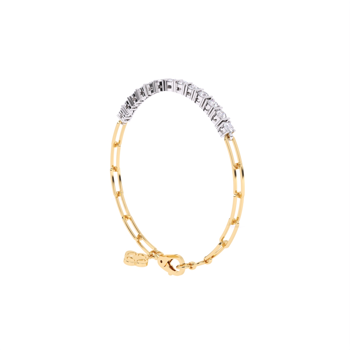 Round lab Diamond Gold Bracelet